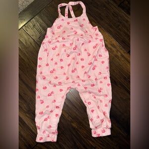 Pink Heart-Patterned Kids Overalls - Carters